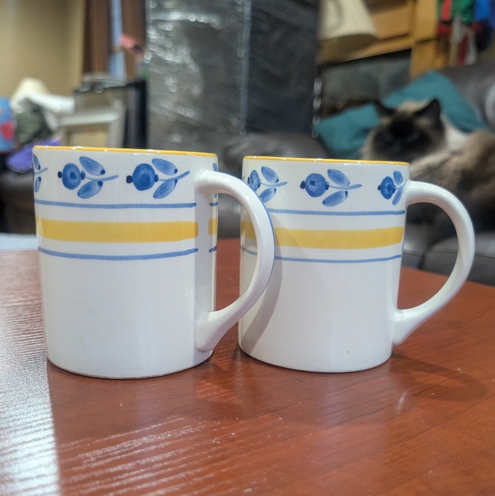 2 Vintage Hand Painted Portagal Mugs